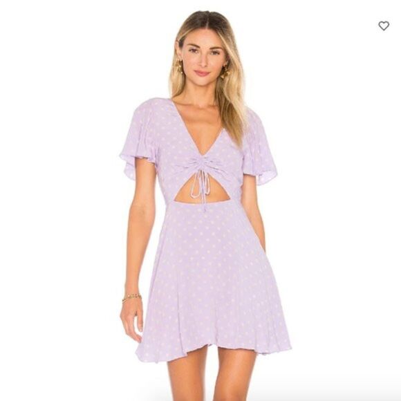 🎀 REVOLVE X privacy please xs cut out polka dot short sleeve mini dress - Picture 2 of 11